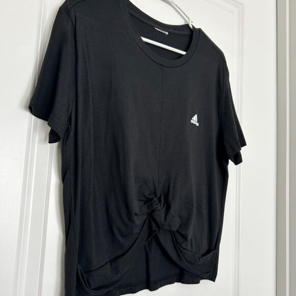 Adidas (M) Black Knot-Front T-Shirt - Picture 2 of 7